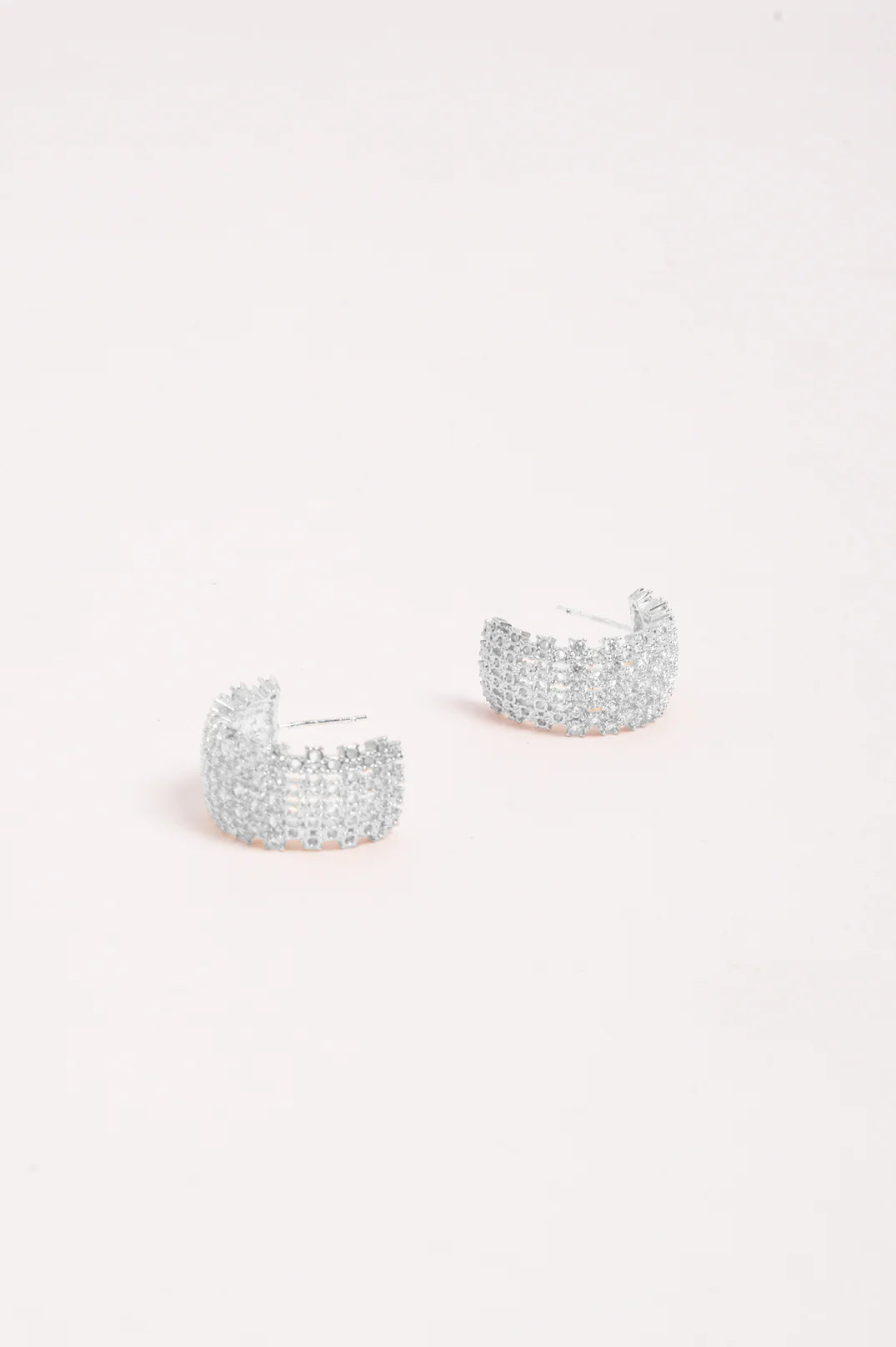 Adorne Mini Diamante Rows Hoops