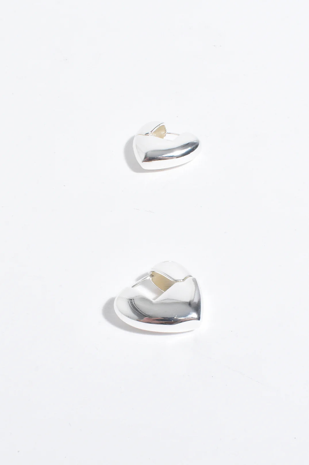 Adorne Mini Heart Drop Metal Hoops - Silver