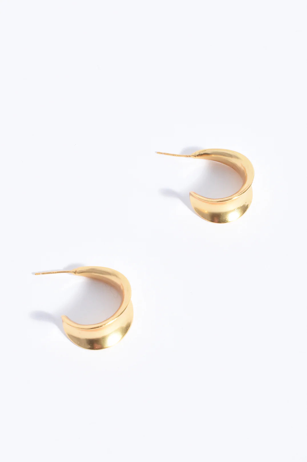 Adorne Curved Metal Essential Hoops - Gold