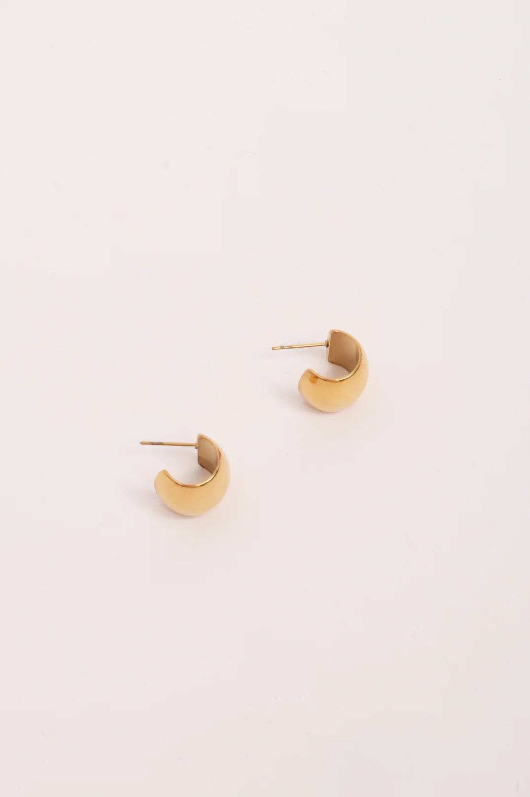 Adorne Mini Curved Hoops - Gold