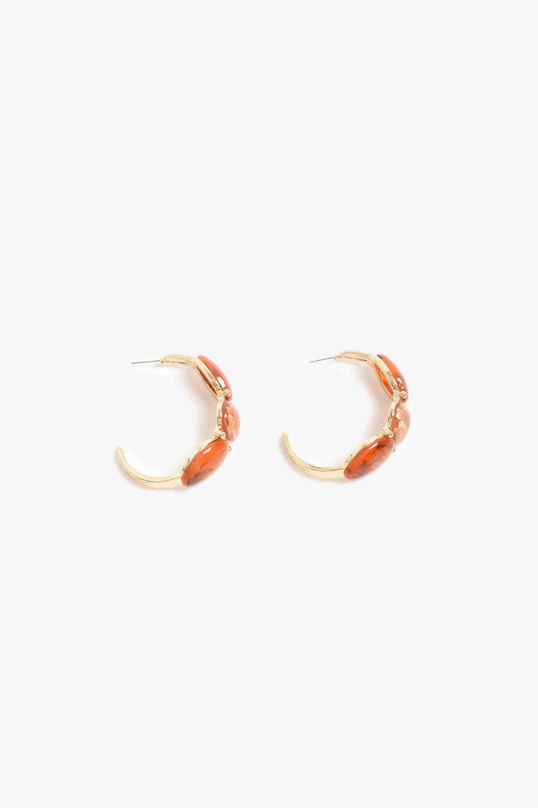 Adorne Resin Trio Event Hoops - Terracotta/Gold