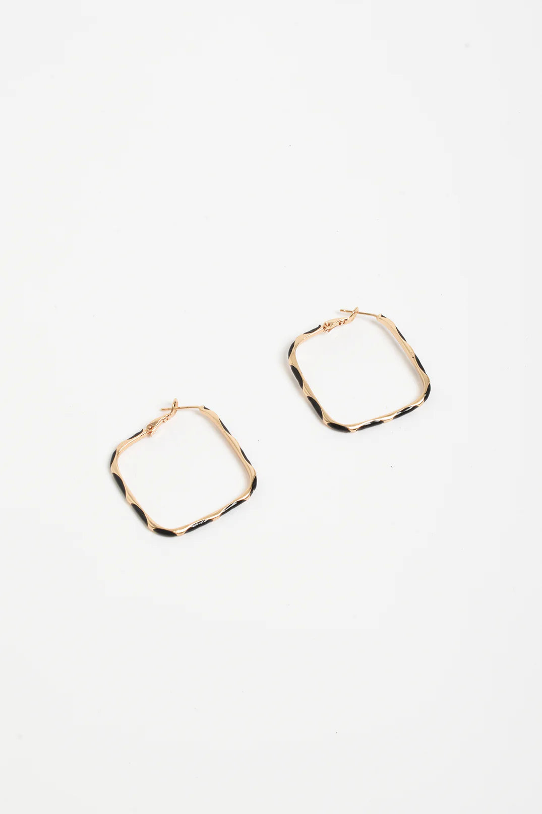 Adorne Enamel Metal Bevelled Hoops