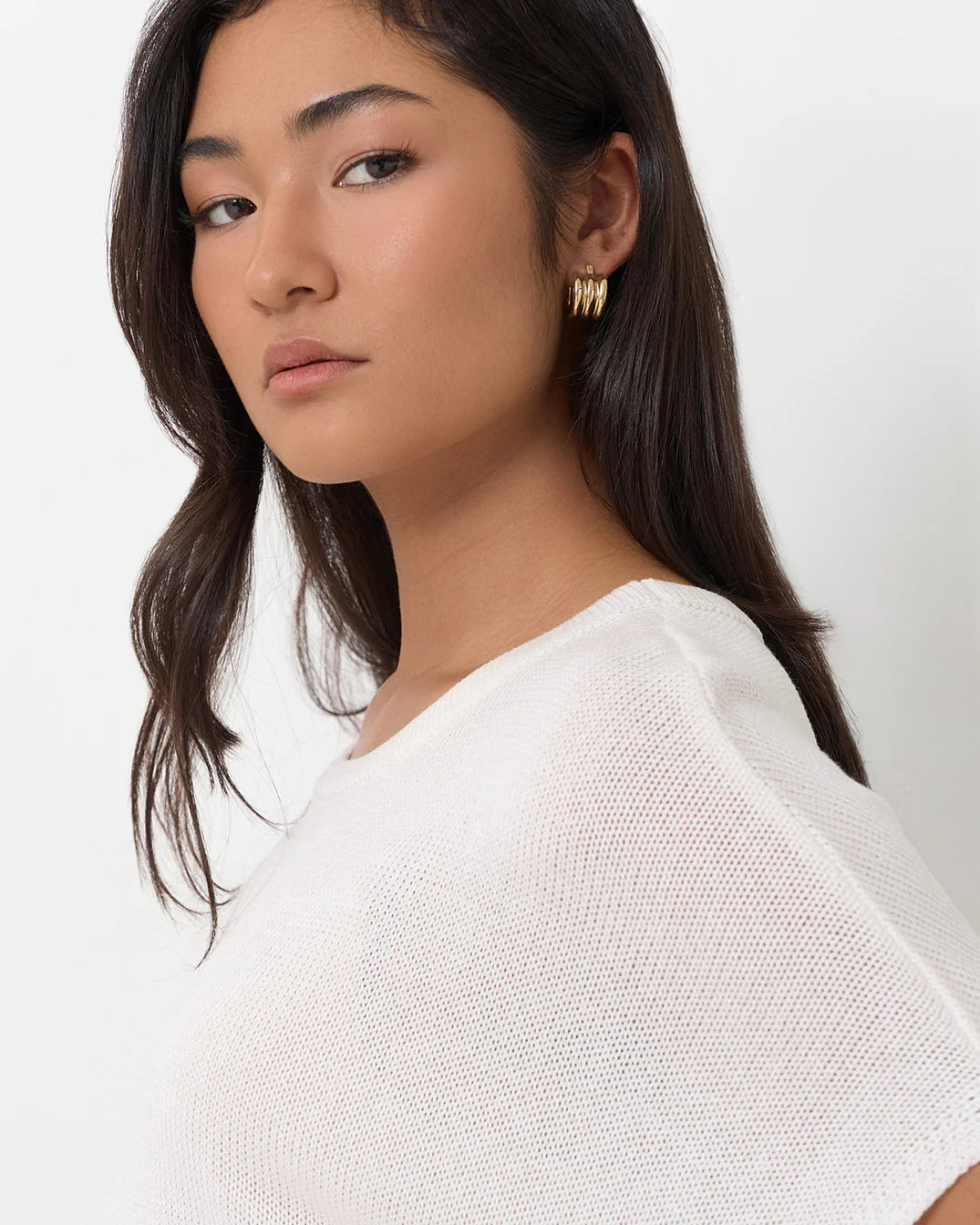 Adorne Trio Rows Mini Earrings