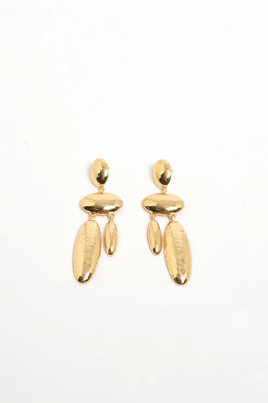 Adorne Hammered Metal Event Earrings - Gold