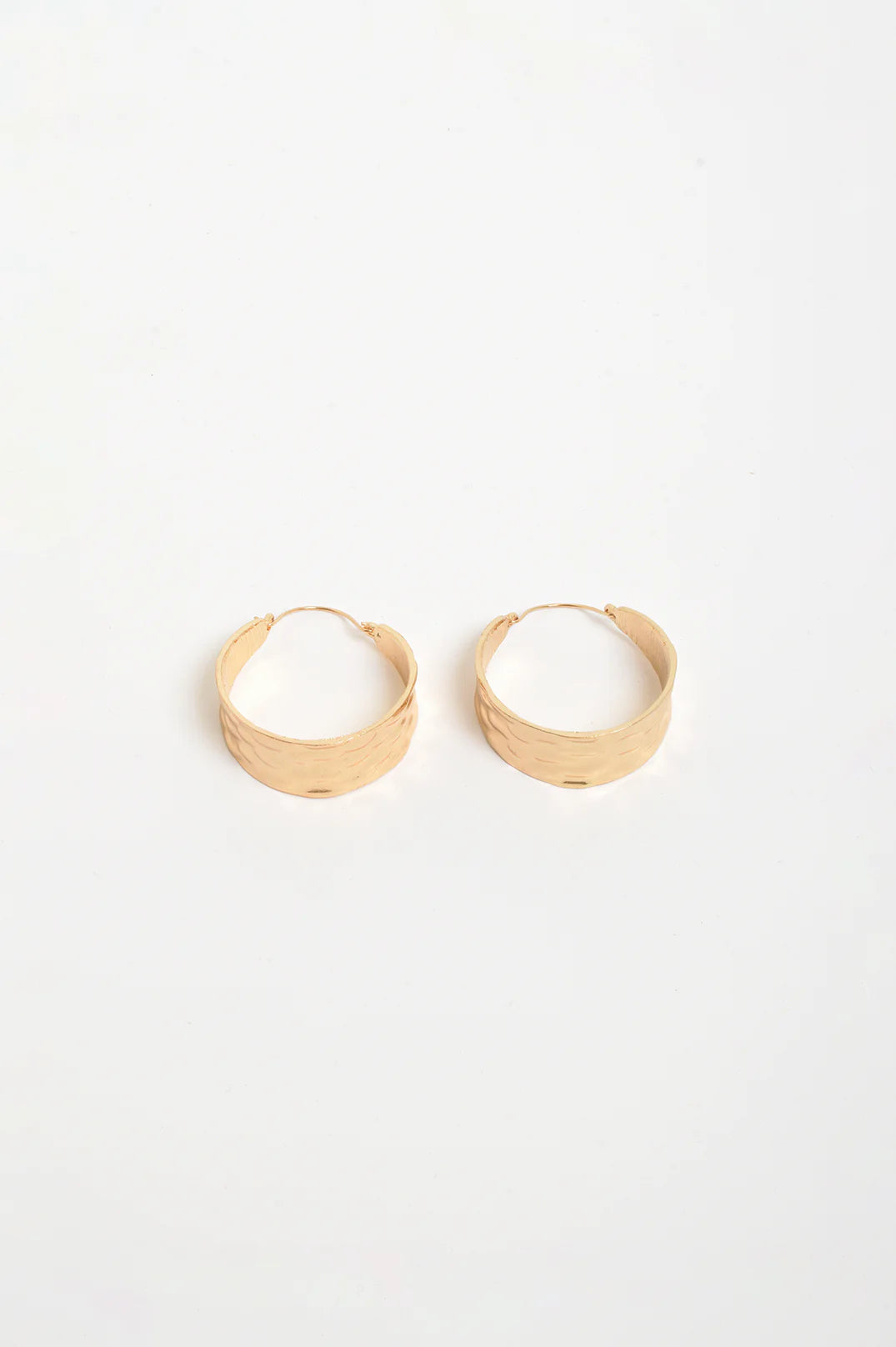 Adorne Statement Hammered Event Hoops - Gold