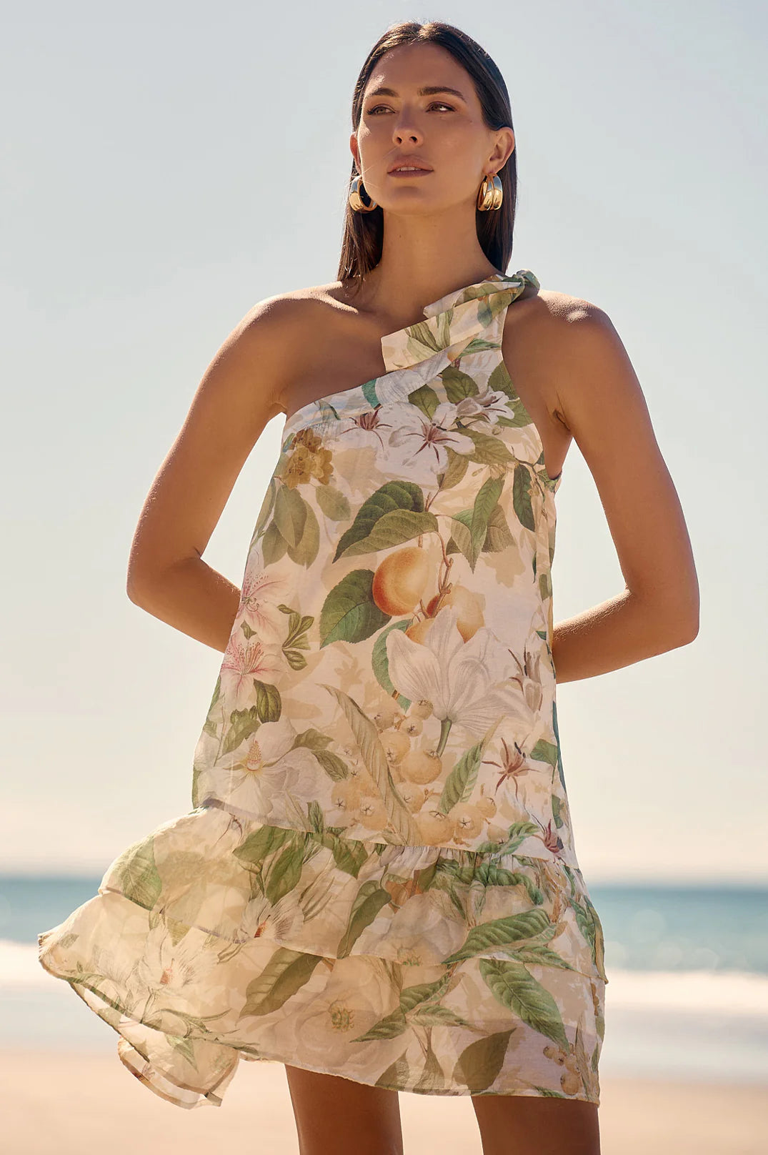 Adorne Frida Adelaide Print Short Dress