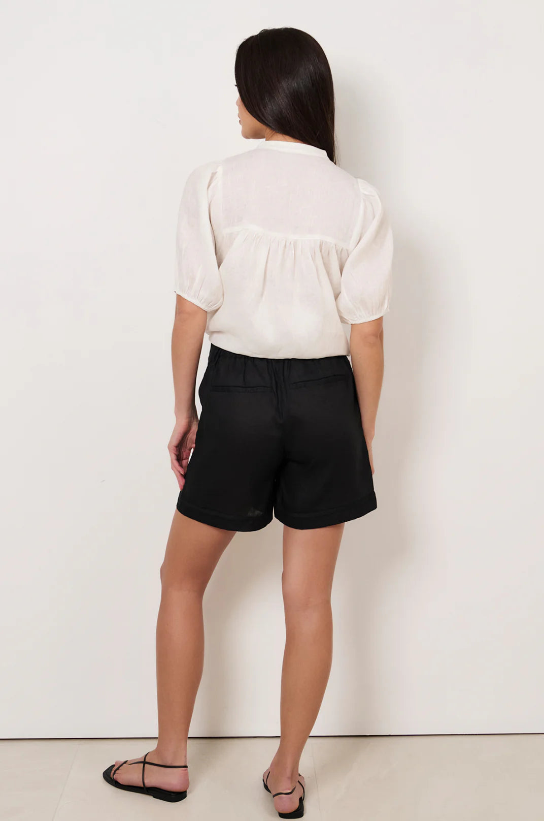 Adorne Haven Linen Short - Black