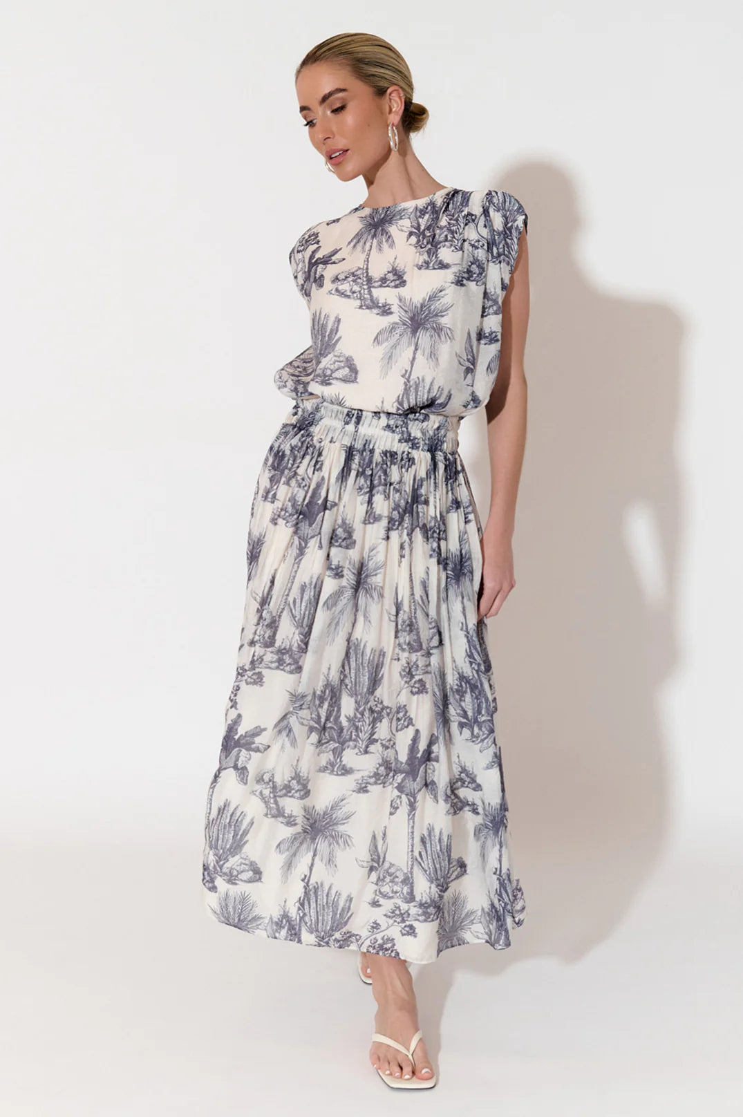 Adorne Logan Toile Print Maxi Skirt