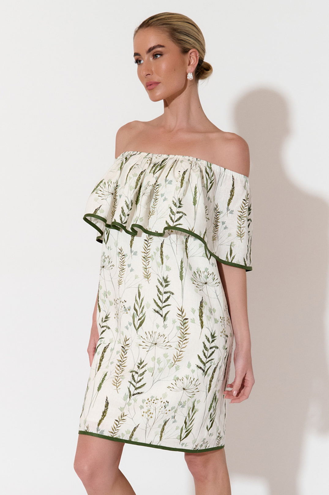 Adorne Bronte Printed Linen Short Dress