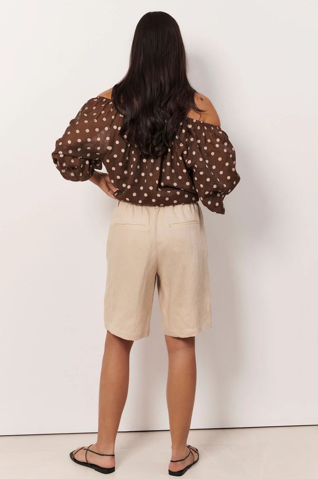 Adorne Heidi Contrast Stitch Bermuda Short - Camel