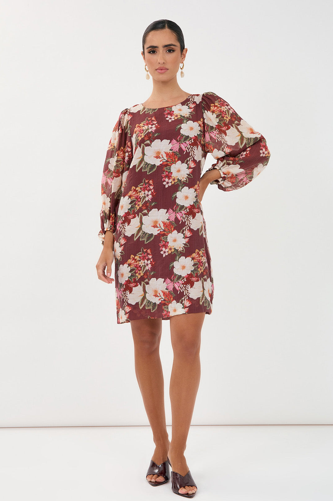 Adorne Emery Montilla Print Short Dress