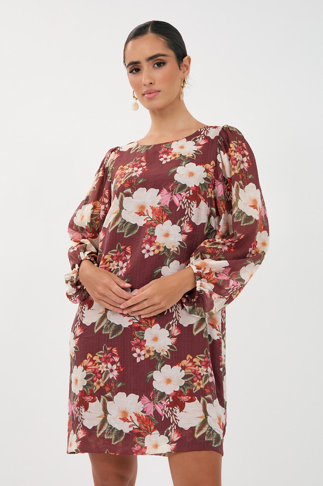Adorne Emery Montilla Print Short Dress
