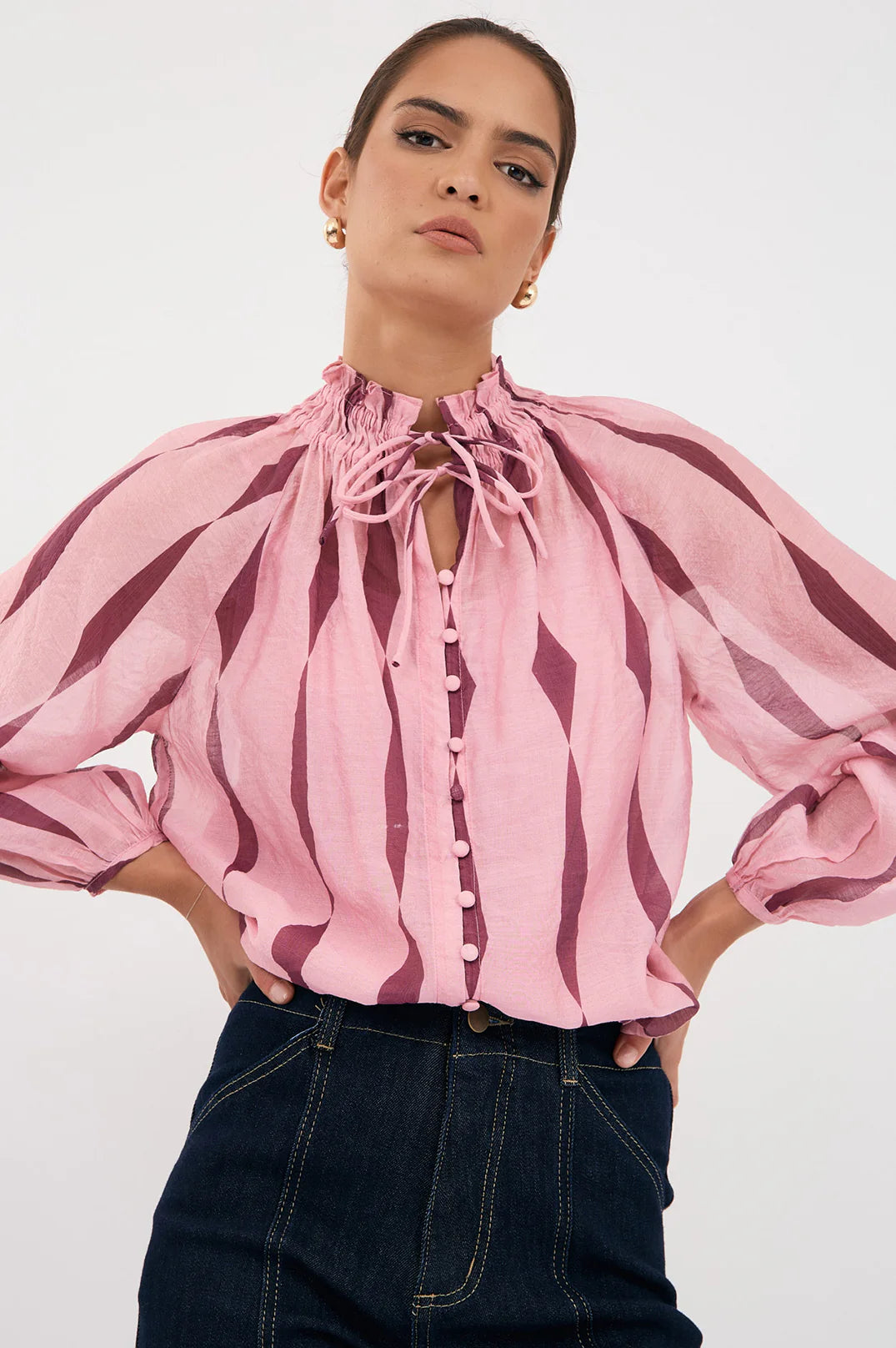 Adorne Opal San Lorenzo Long Sleeve Top