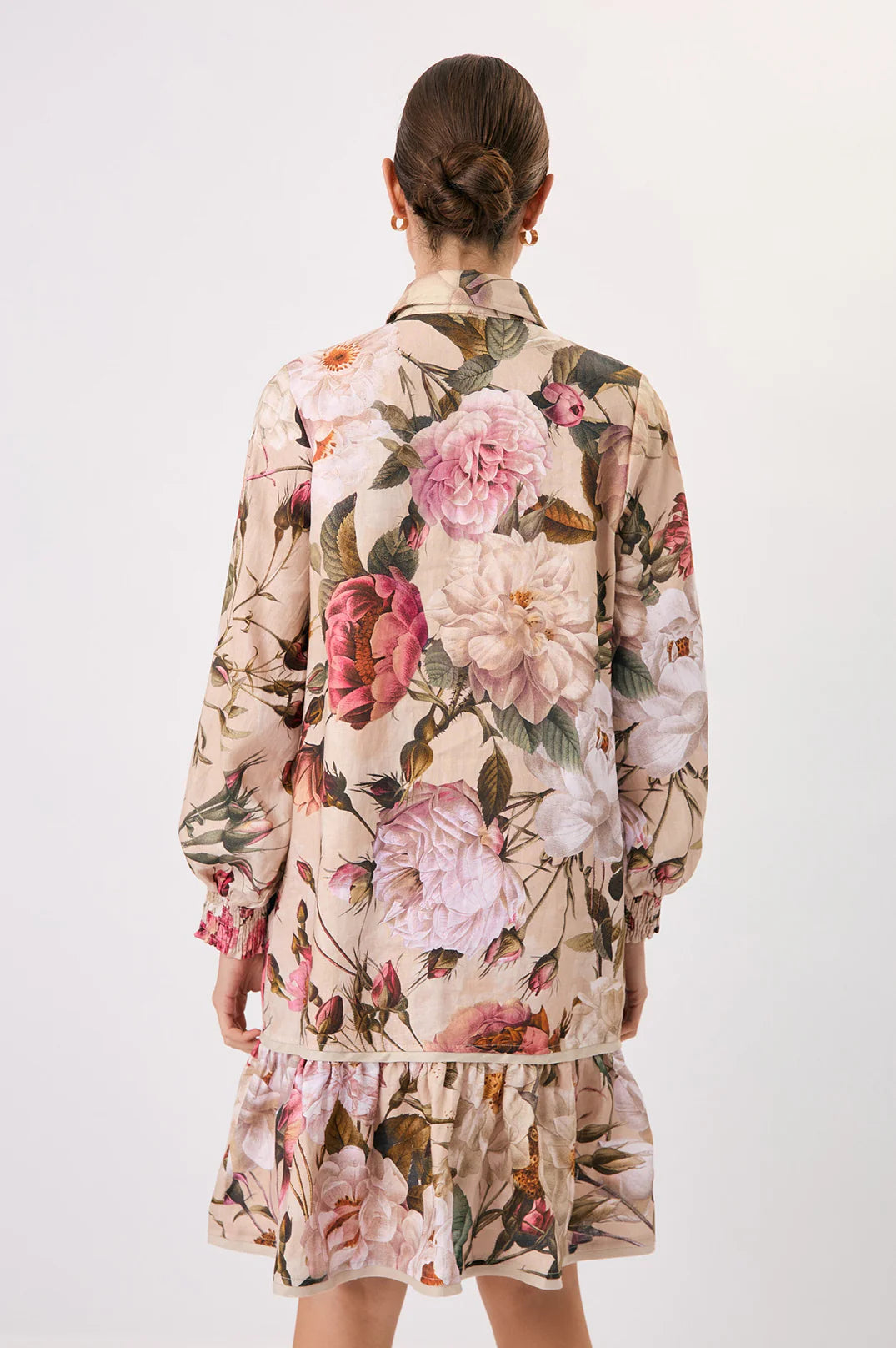 Adorne Nathalia Linen Floral Dress
