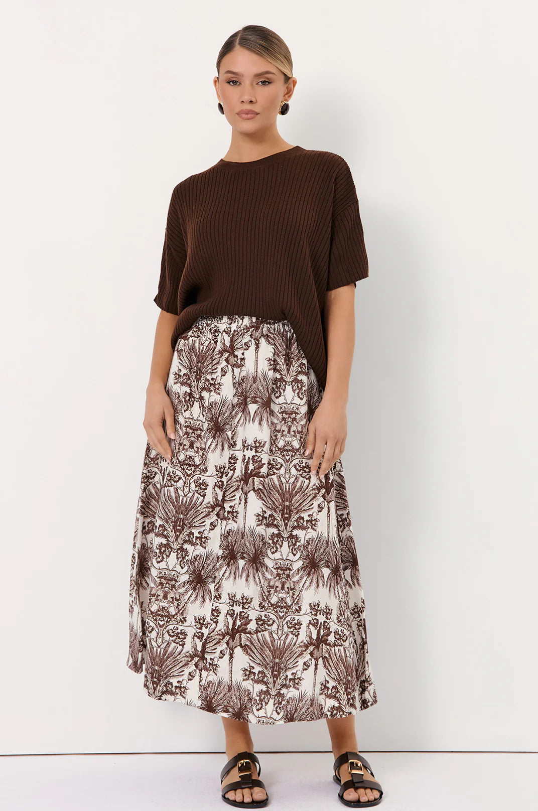 Adorne Angelina Linen Midi Skirt