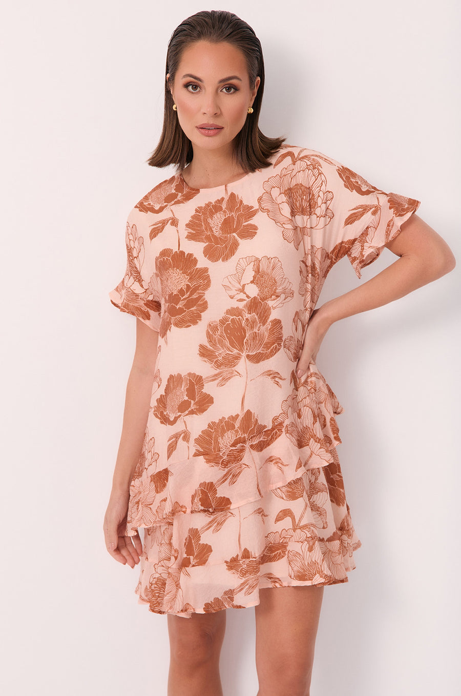 Adorne Alana Floral Short Dress