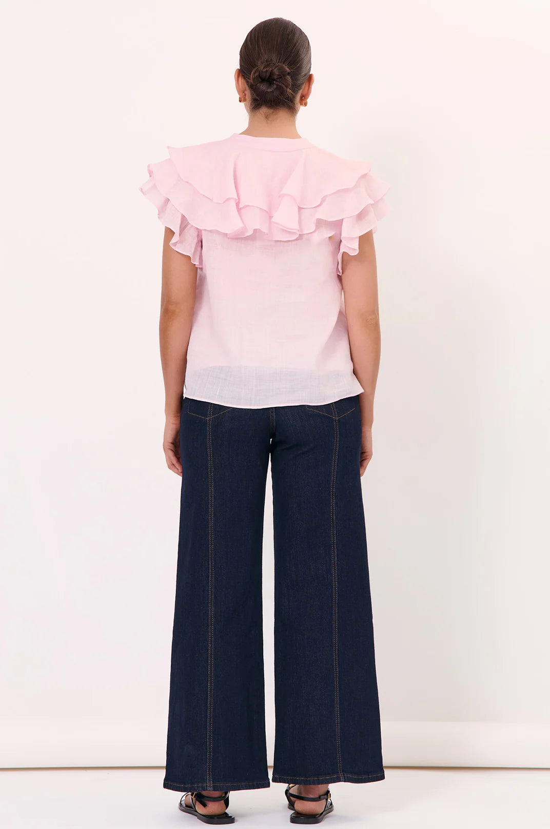 Adorne Micky Frill Top - Pink