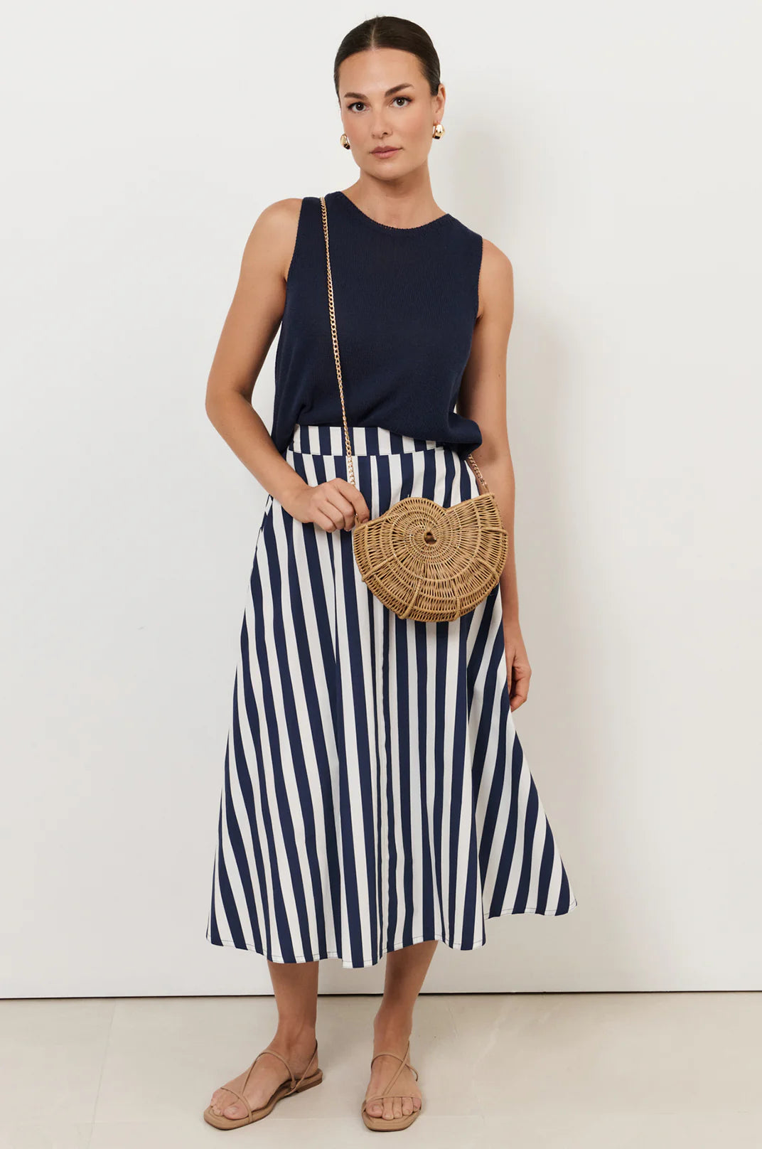 Adorne Elsie A-Line Midi Skirt