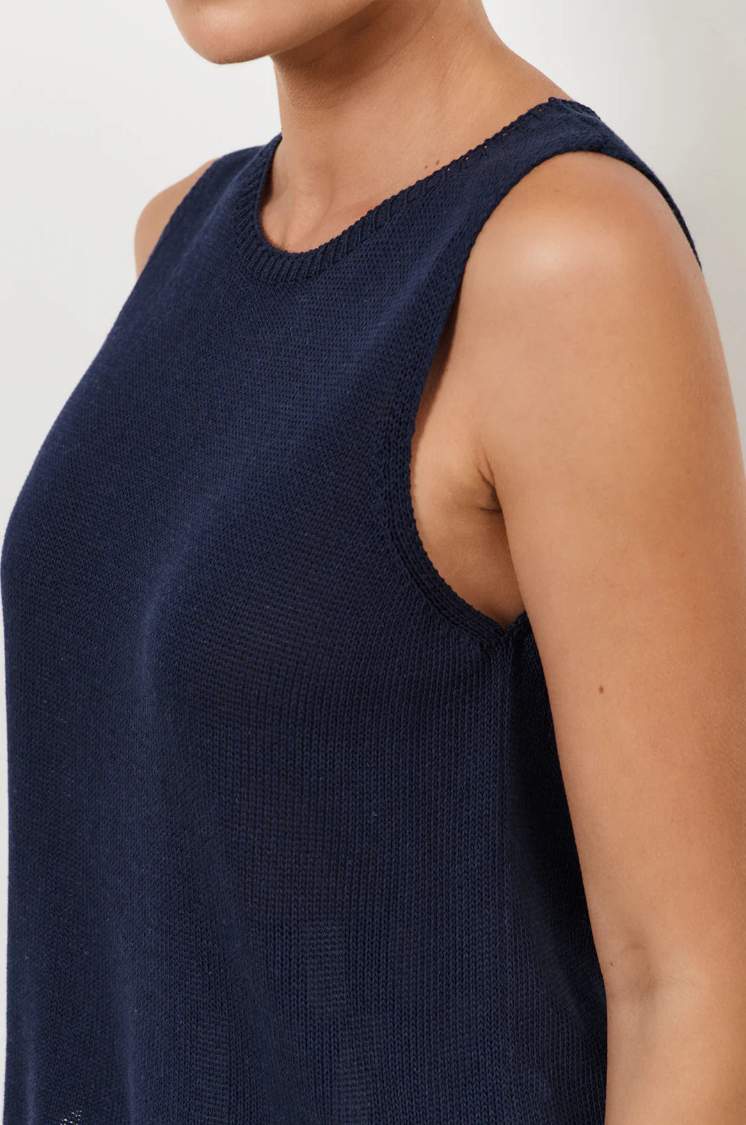 Adorne Beau Sleeveless Knit Top - Navy