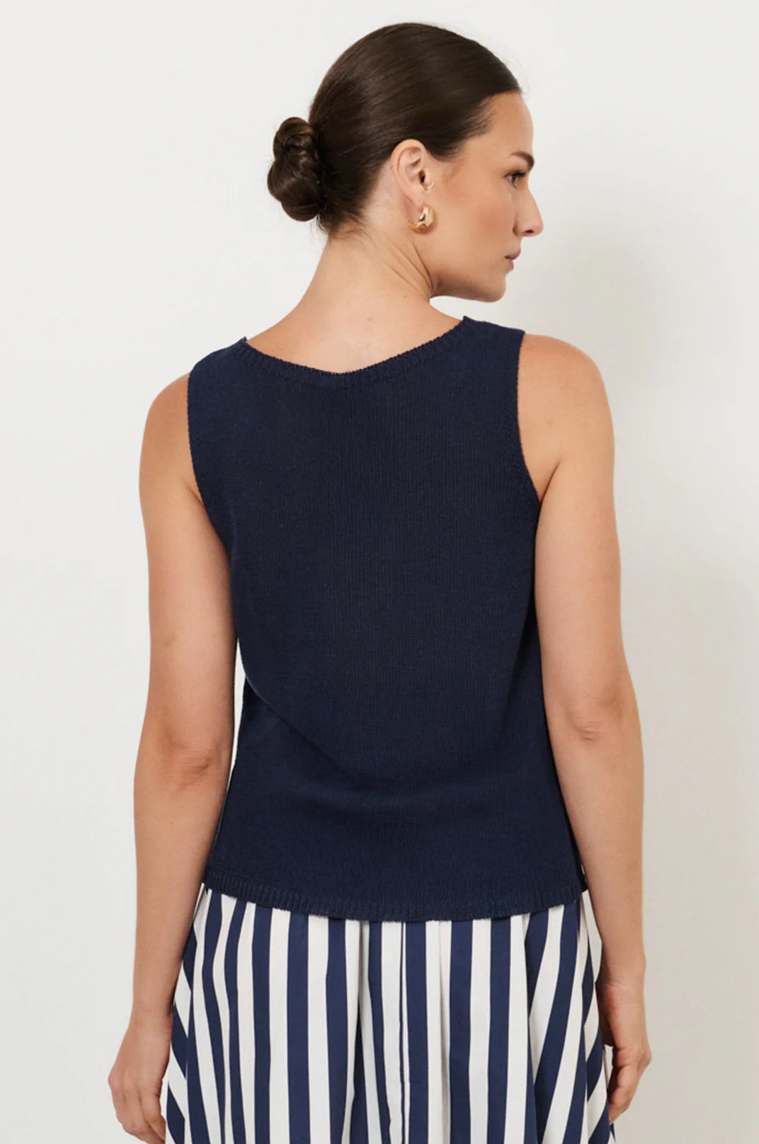 Adorne Beau Sleeveless Knit Top - Navy