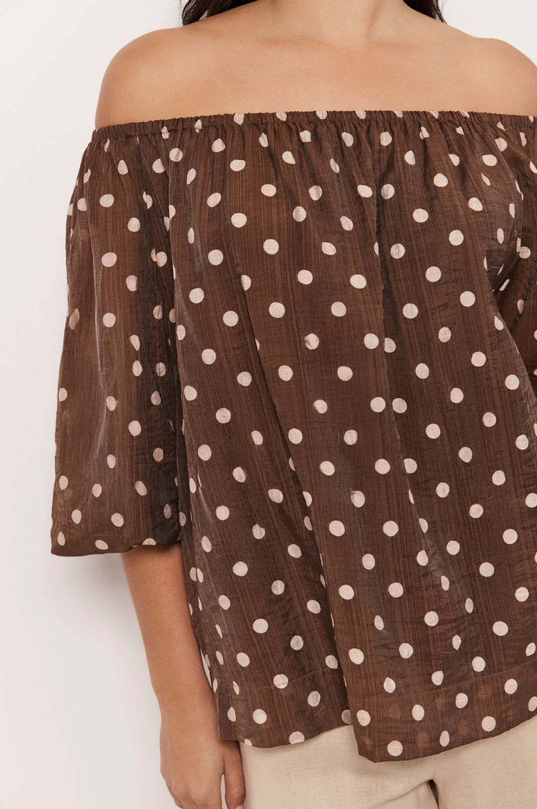 Adorne Kelsey Off/On Shoulder Top