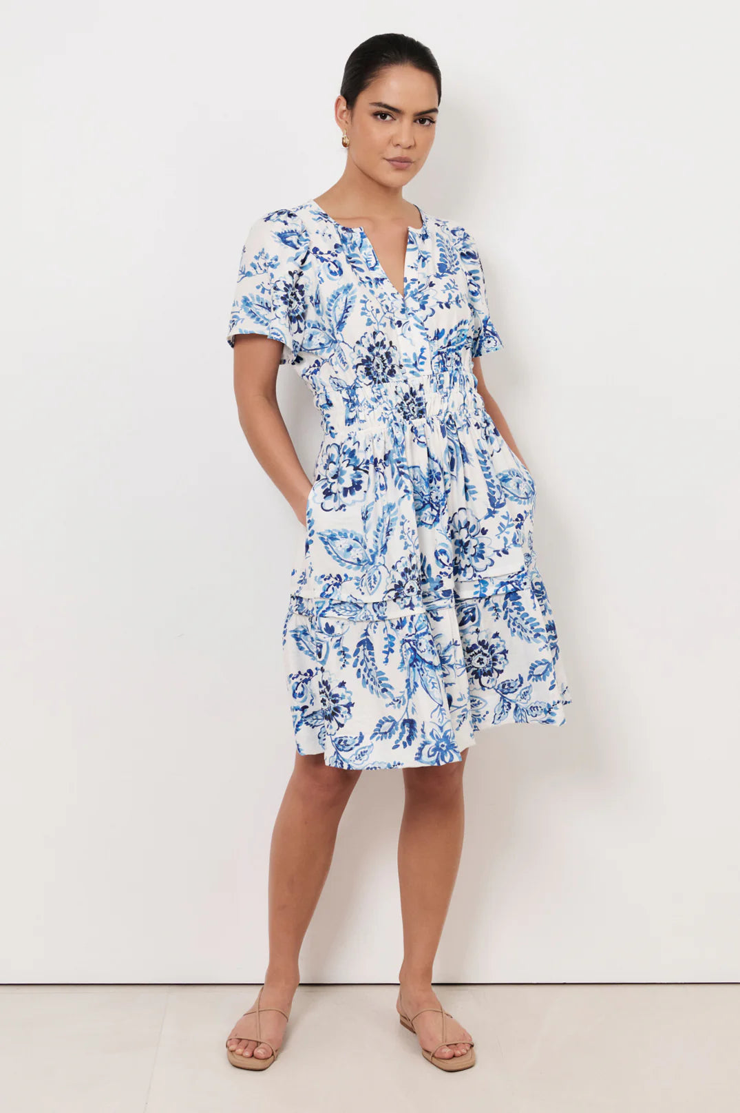 Adorne Eliana Short Sleeve Short Dress