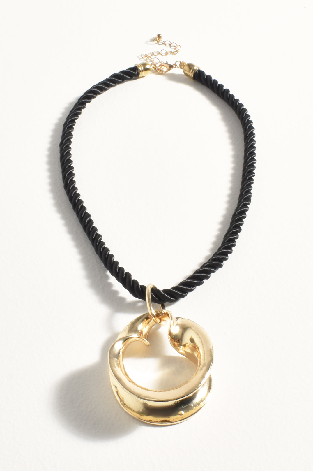 Adorne Short Ring Pendant Event Necklace - Gold