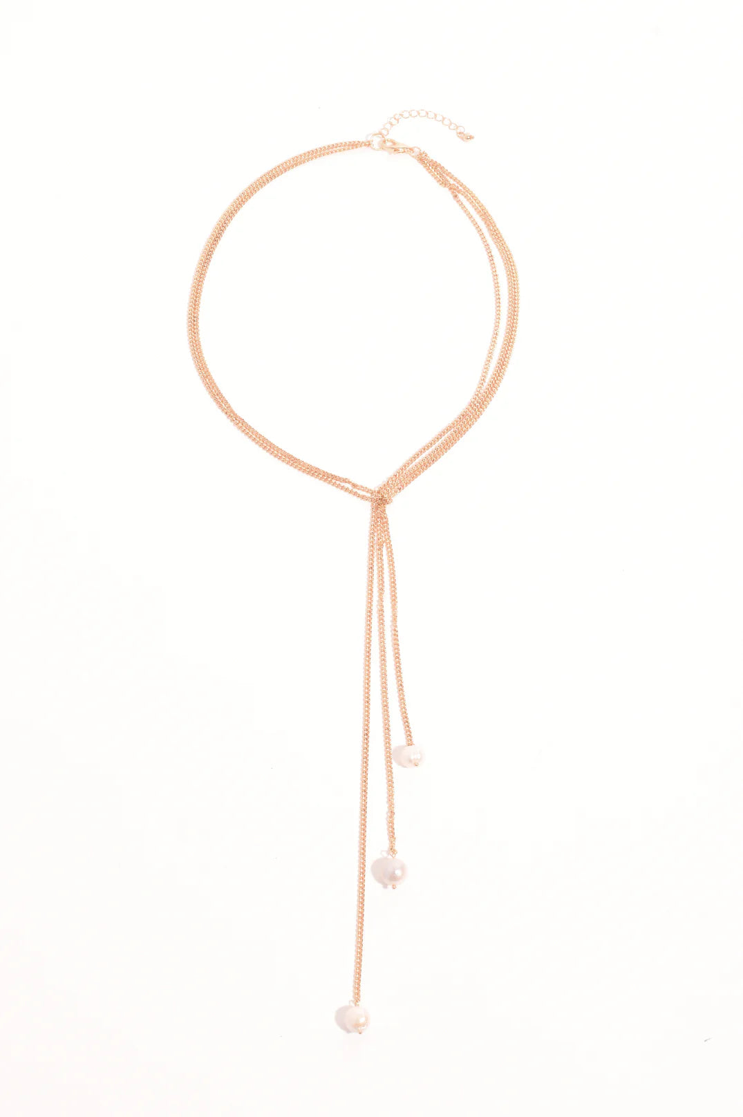 Adorne Knotted Y Drop Pearl Necklace