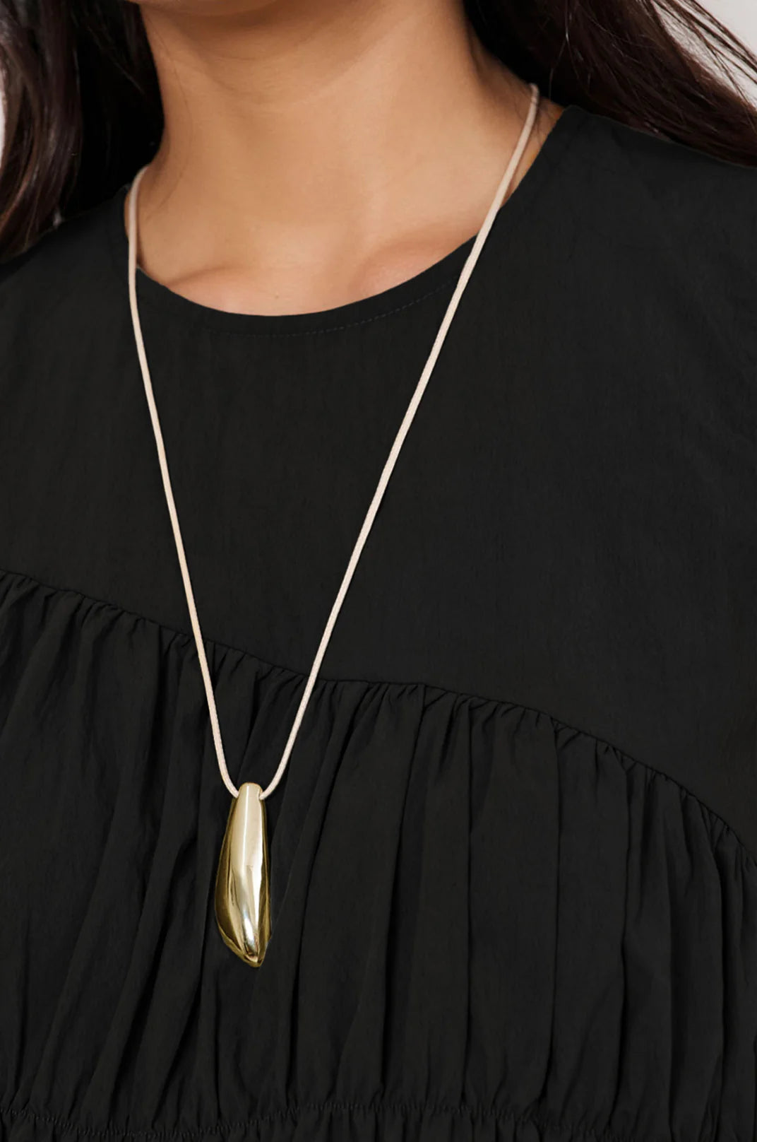 Adorne Metal Pod Drop Adjustable Cord Necklace