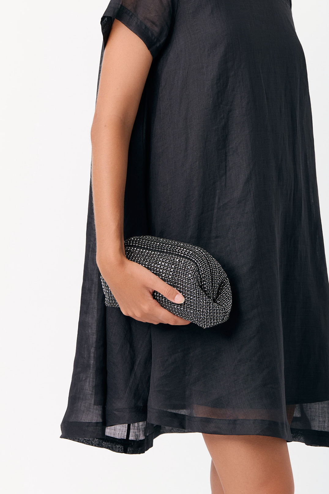 Adorne Missy Rhinestone Mini Purse Clutch - Black