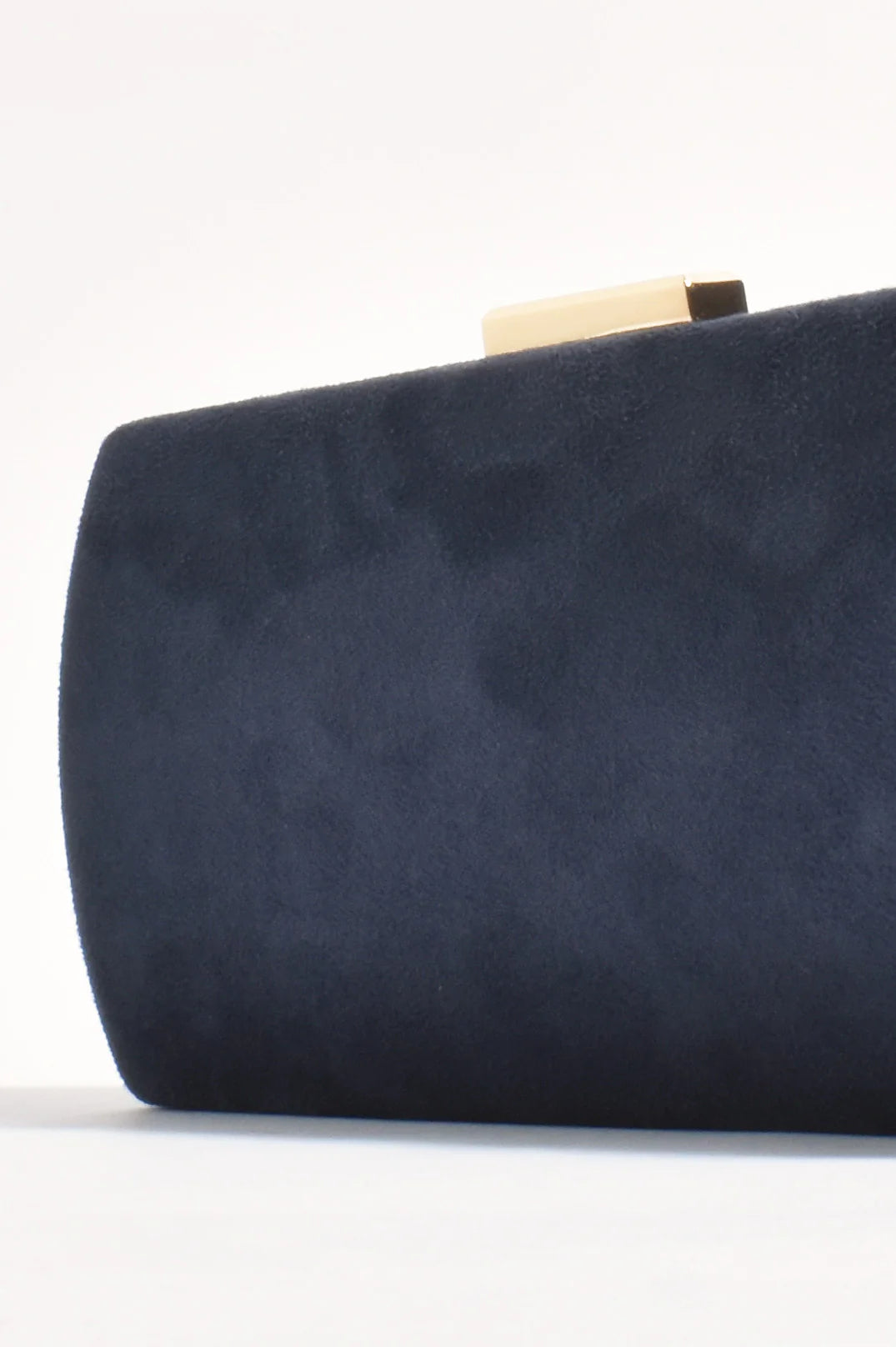 Adorne Clea Faux Suede Structured Clutch - Navy