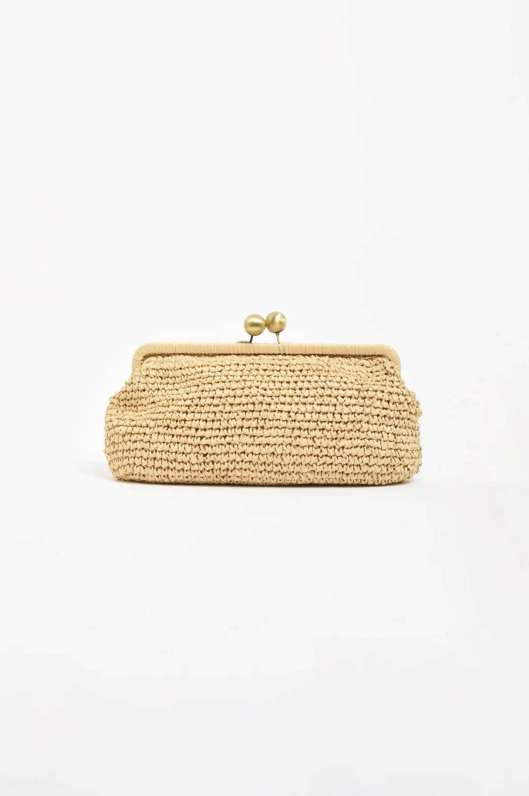 Adorne Clip Top Elongated Clutch - Natural