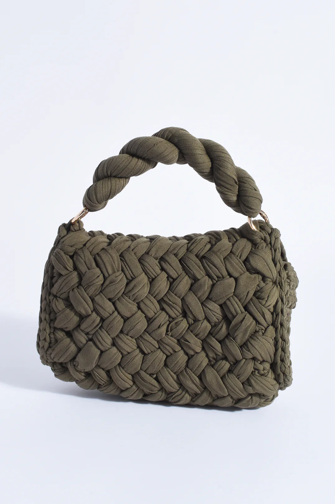 Adorne Annabel Plaited Handbag - Khaki