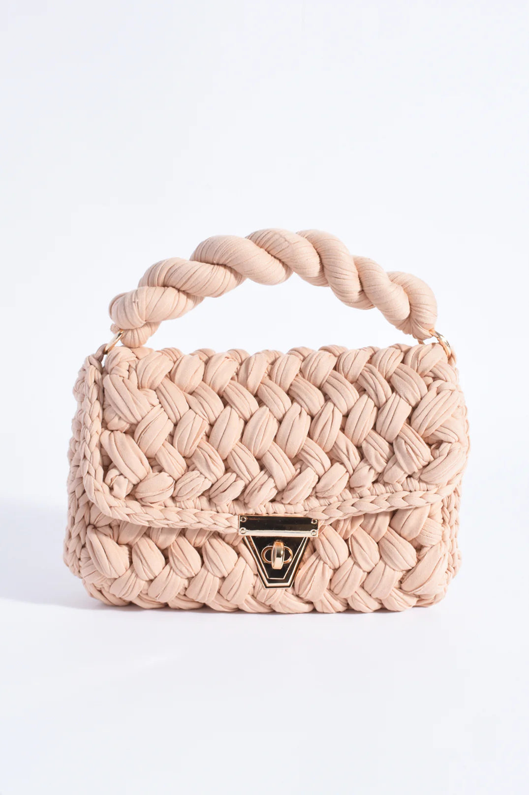 Adorne Annabel Plaited Handbag - Nude