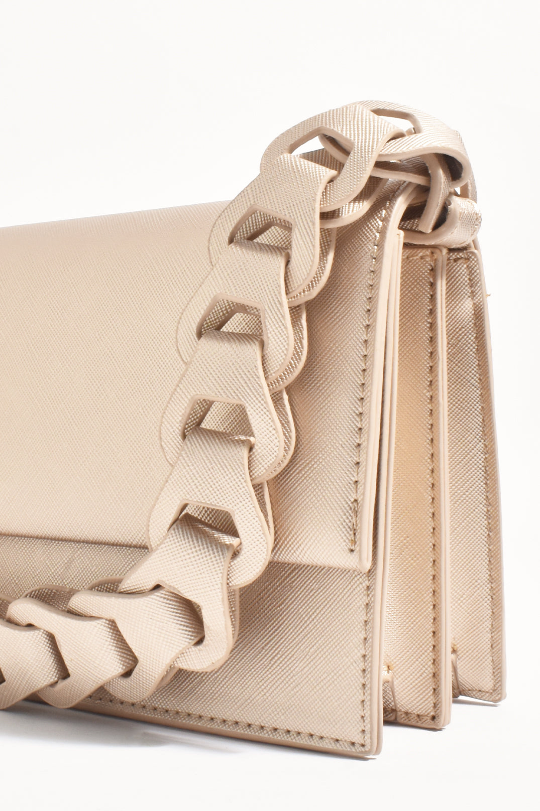 Adorne Jessica Structured Chain Mini Handbag - Gold