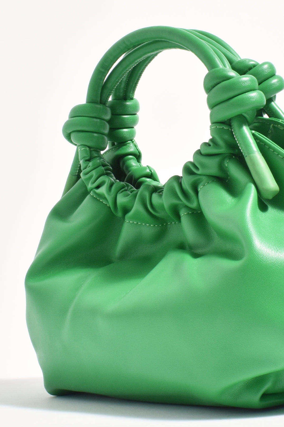 Adorne Knotted Handle Slouchy Handbag - Green