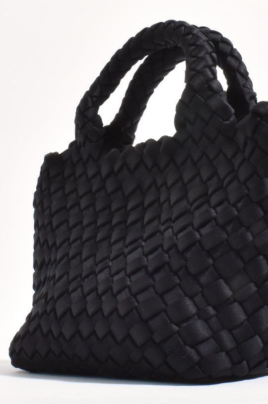Adorne Keira Neoprene Woven Mini Bag with Pouch - Black