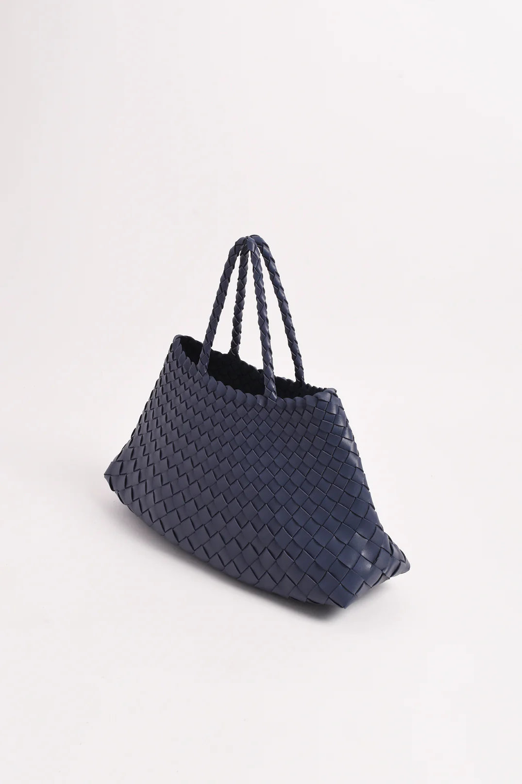 Adorne Rani Woven Fan Tote - Navy