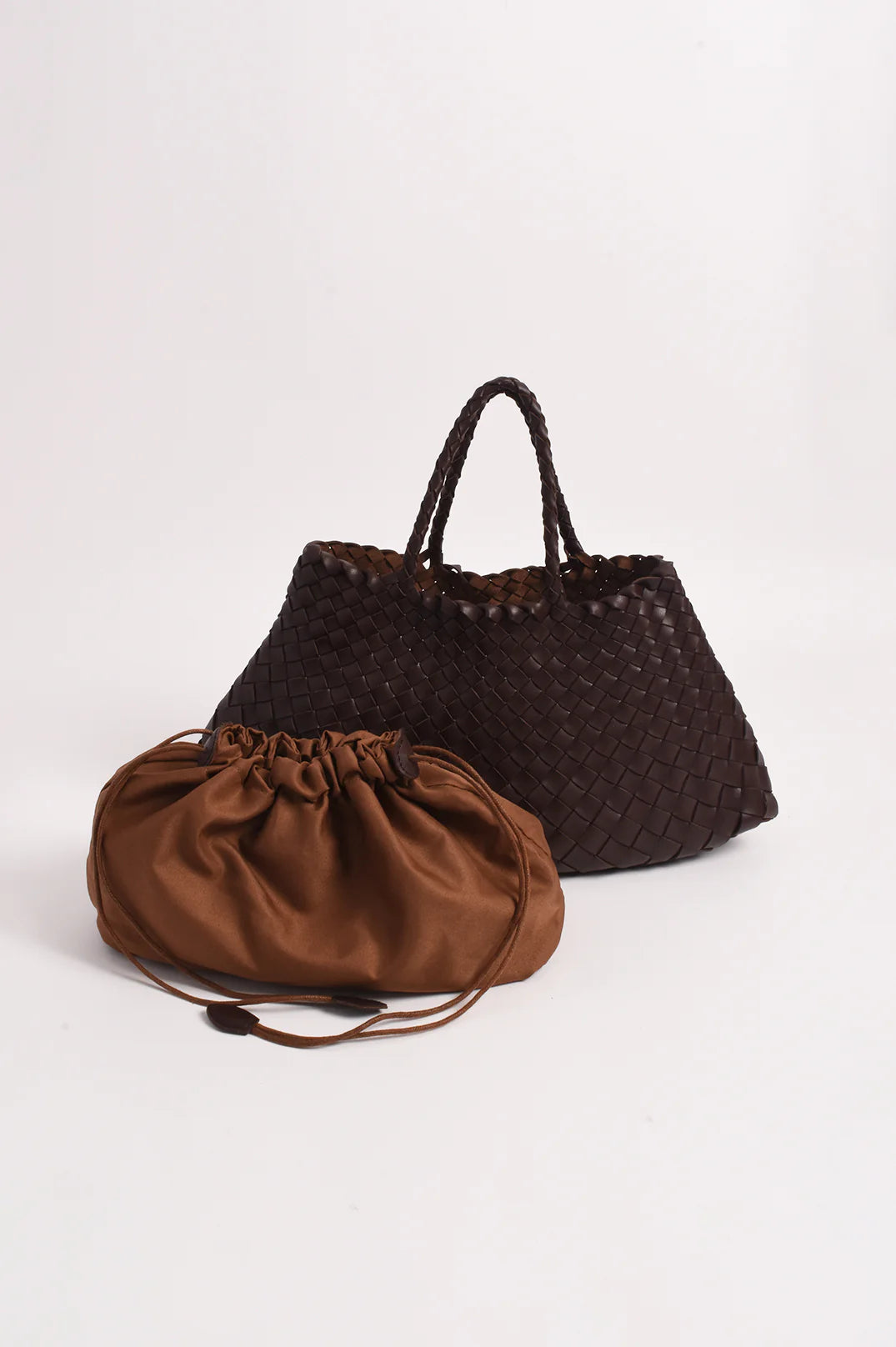 Adorne Rani Woven Fan Tote - Chocolate