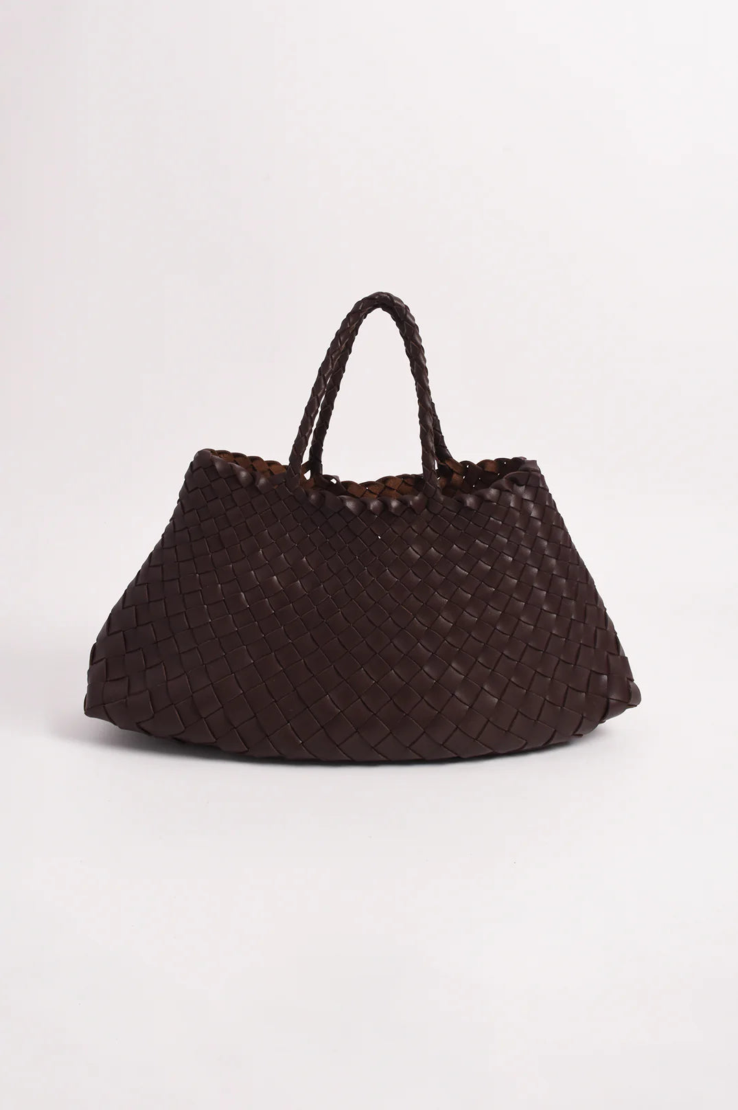 Adorne Rani Woven Fan Tote - Chocolate