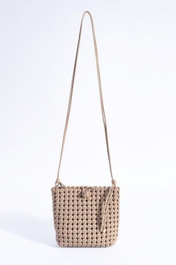 Adorne Mahlia Woven Small Bag - Camel