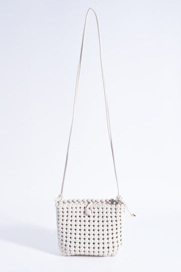 Adorne Mahlia Woven Small Bag - Cream