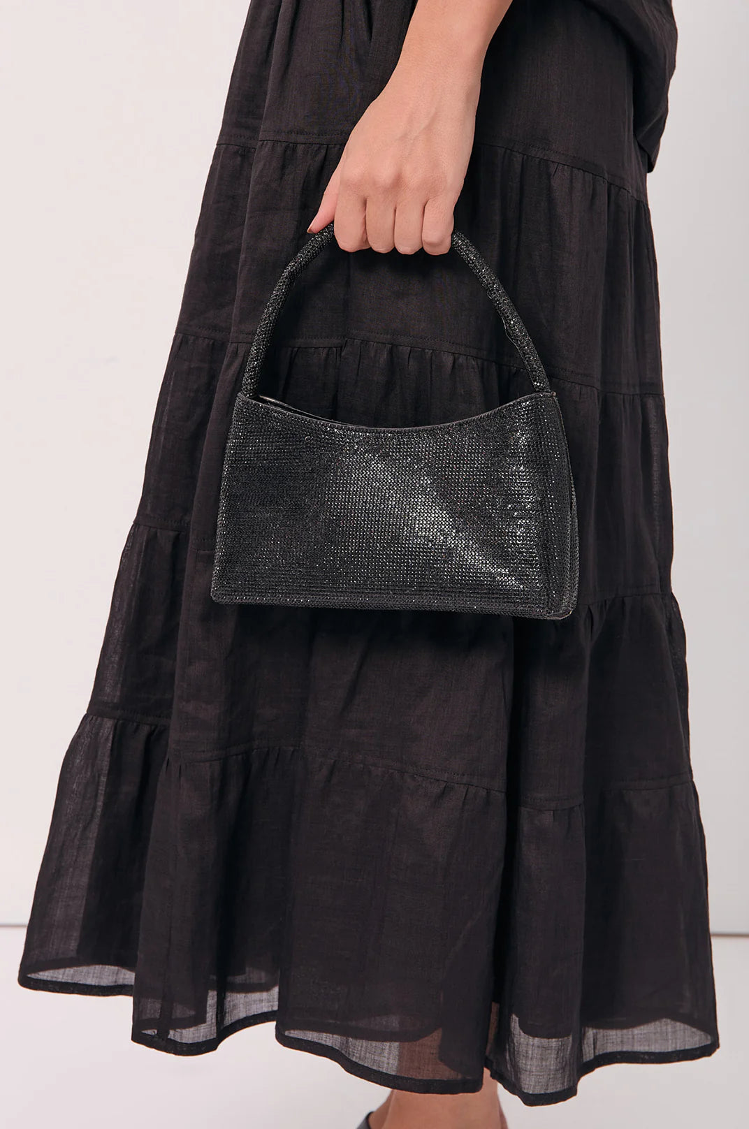 Adorne Astrid Handle Diamante Mini Bag - Black