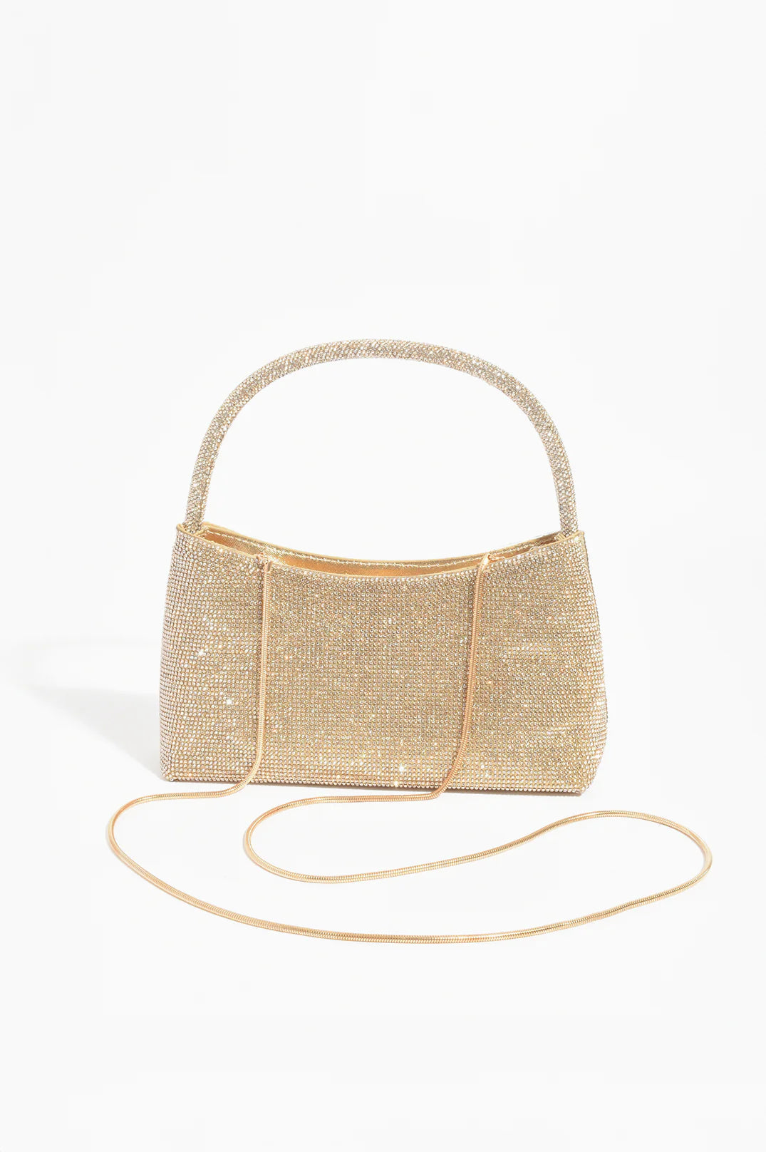 Adorne Astrid Handle Diamante Mini Bag - Gold