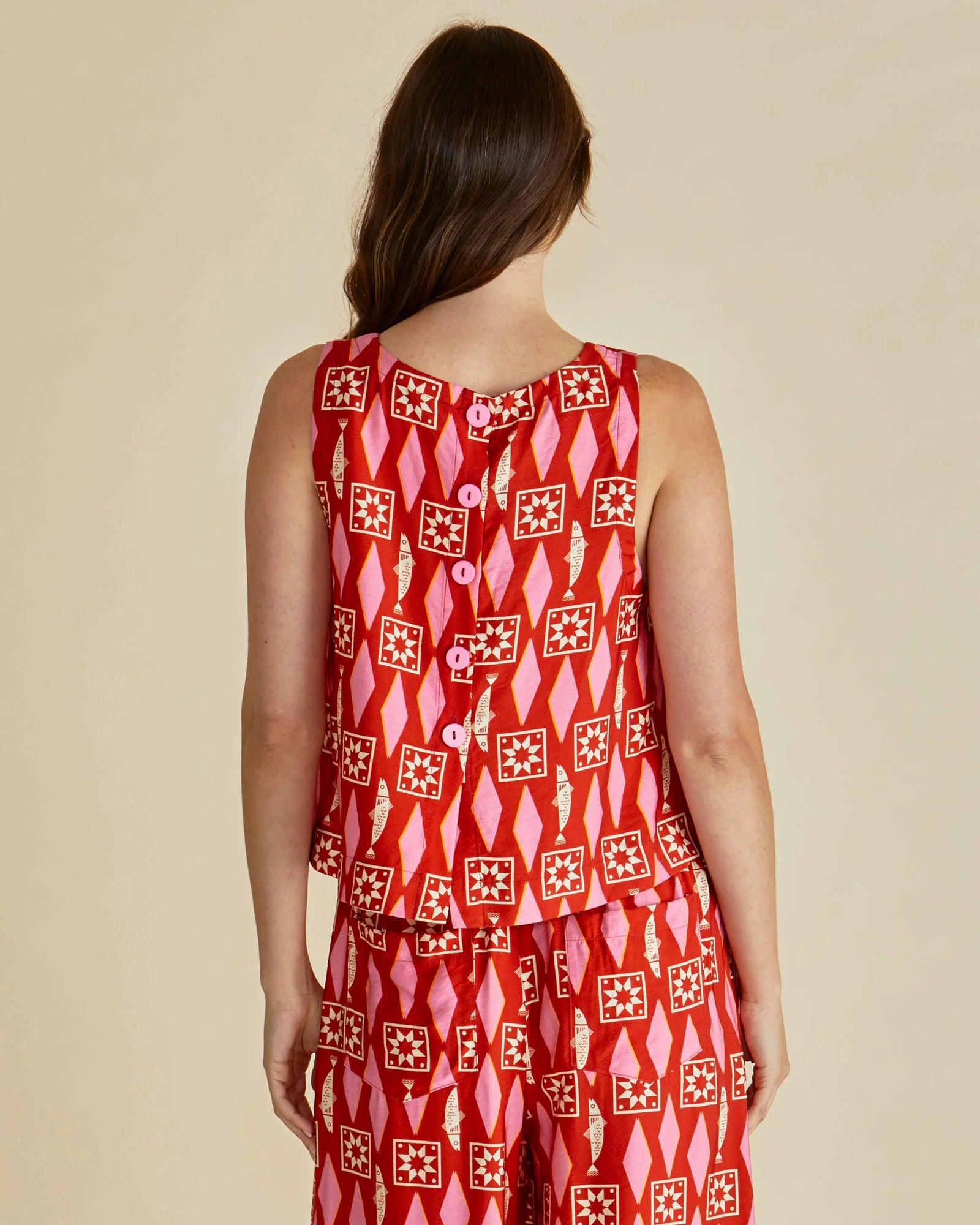 Betty Basics Copacabana Shell Top - Sardinia Geo Print