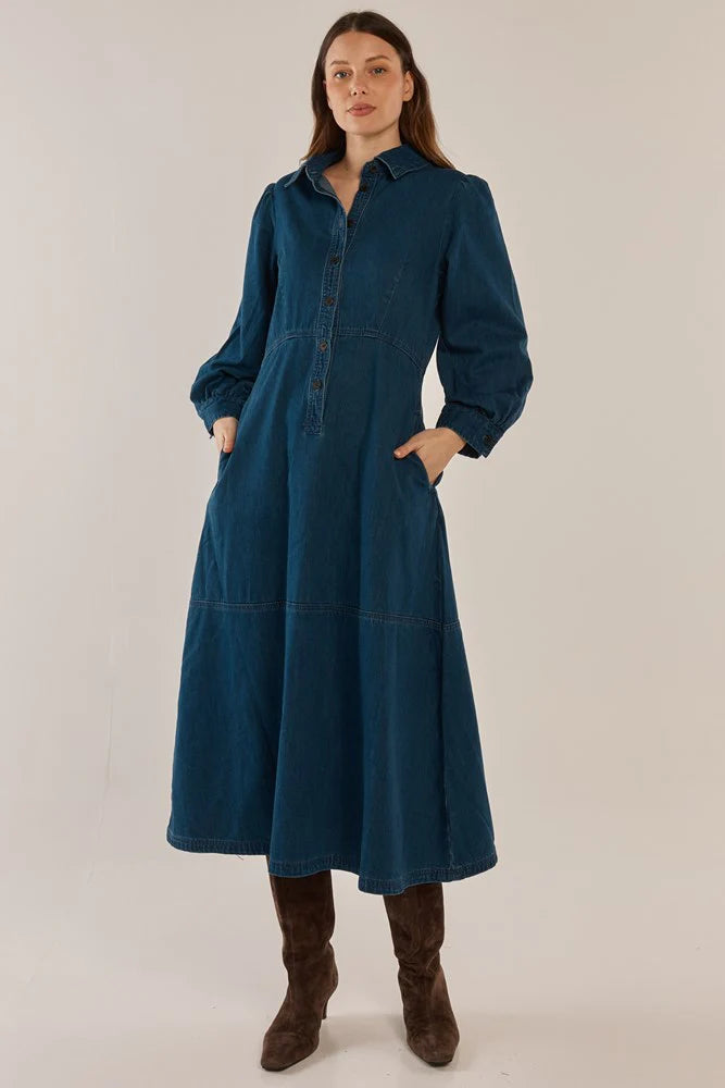 Betty Basics Detroit Dress - Dark Vintage Wash