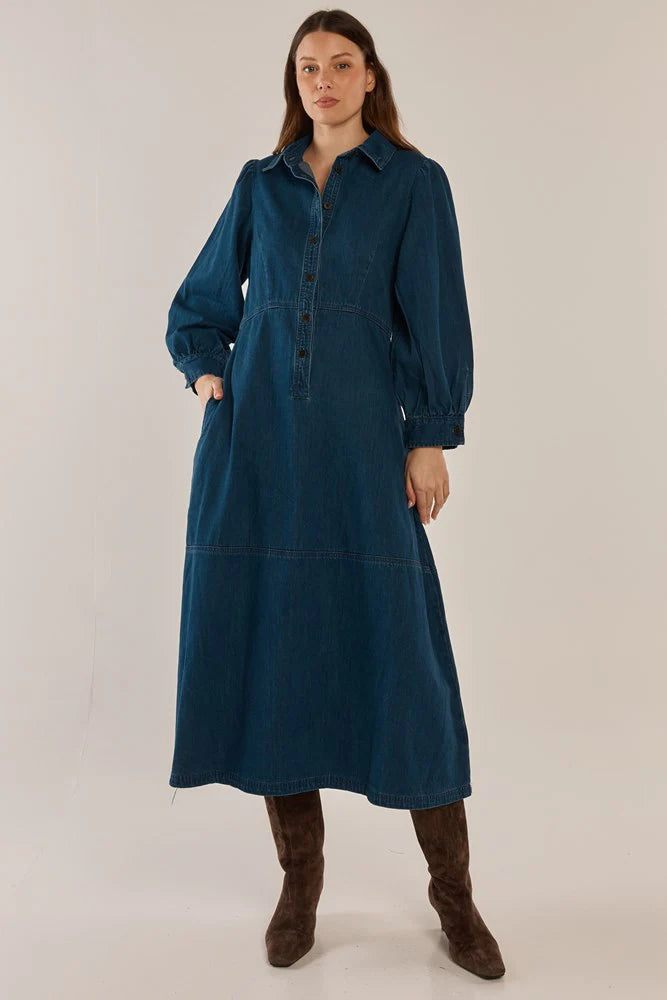 Betty Basics Detroit Dress - Dark Vintage Wash