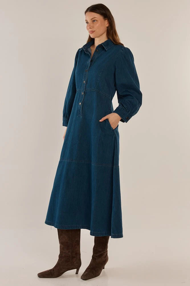 Betty Basics Detroit Dress - Dark Vintage Wash