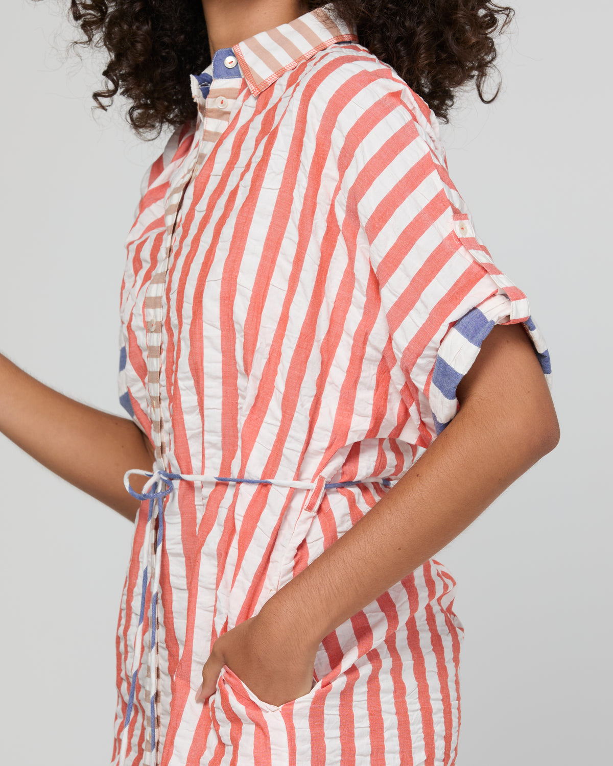 Boom Shankar Maui Shirt Dress - Watermelon Stripe