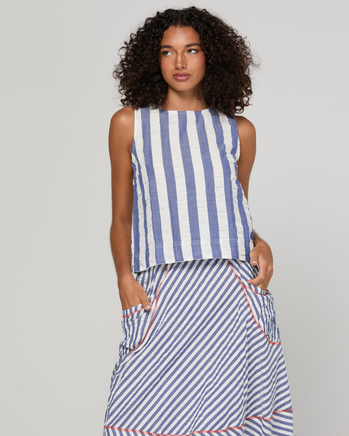 Boom Shankar Guru Skirt - Ocean Stripe